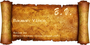 Bauman Vince névjegykártya